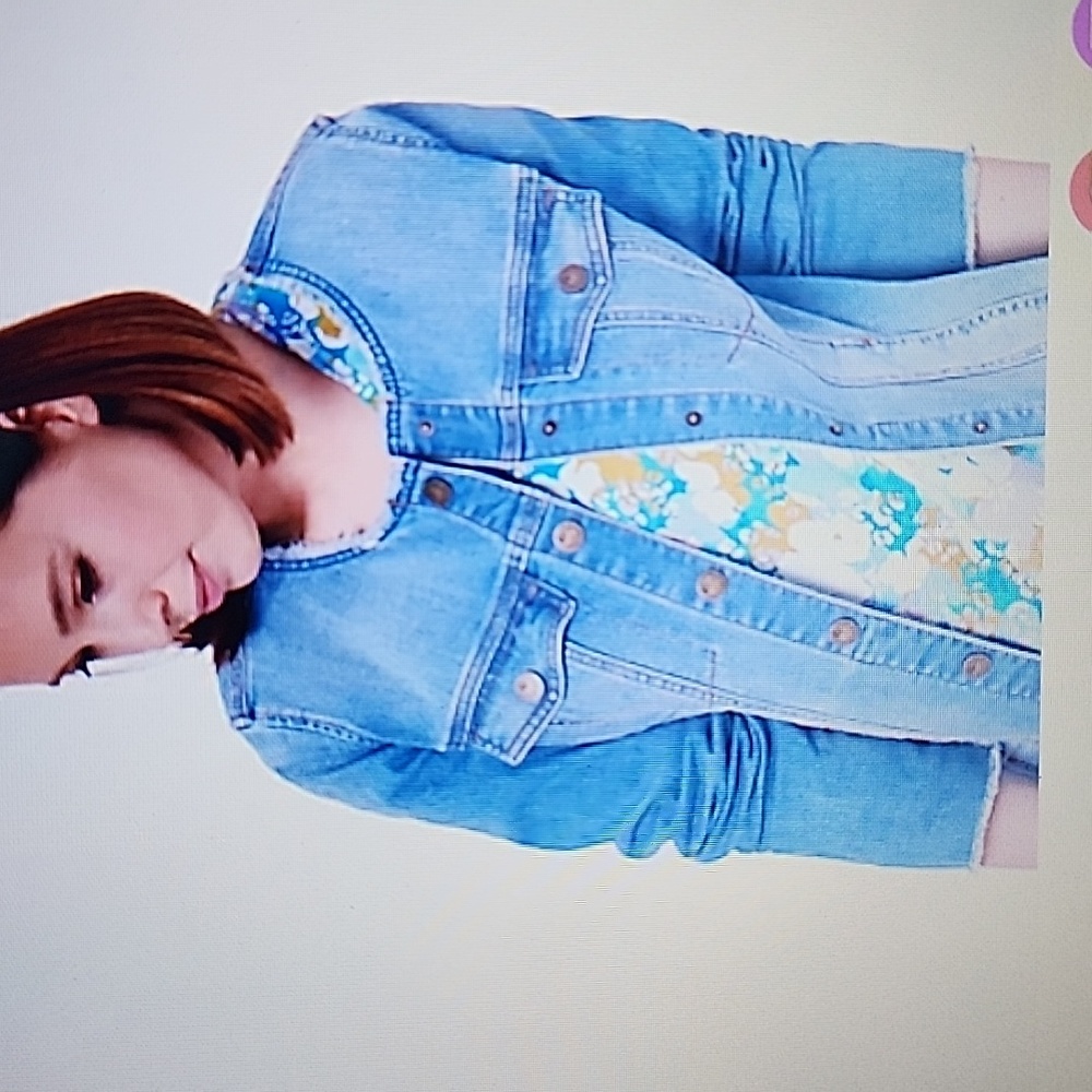 NEW LOGO by Lori Goldstein Denim Jacket with frayed Edges